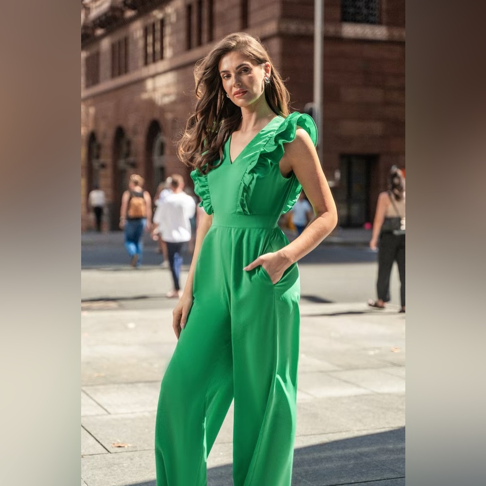 Cupshe Green Ruffled Jumpsuit